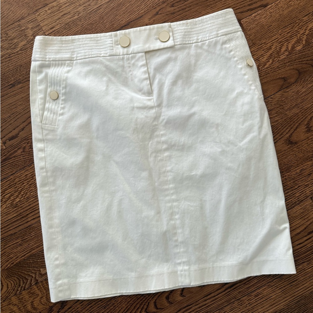 J CREW Pencil Skirt Cream Office Career Classic‎ Normcore Coastal Librarian 10